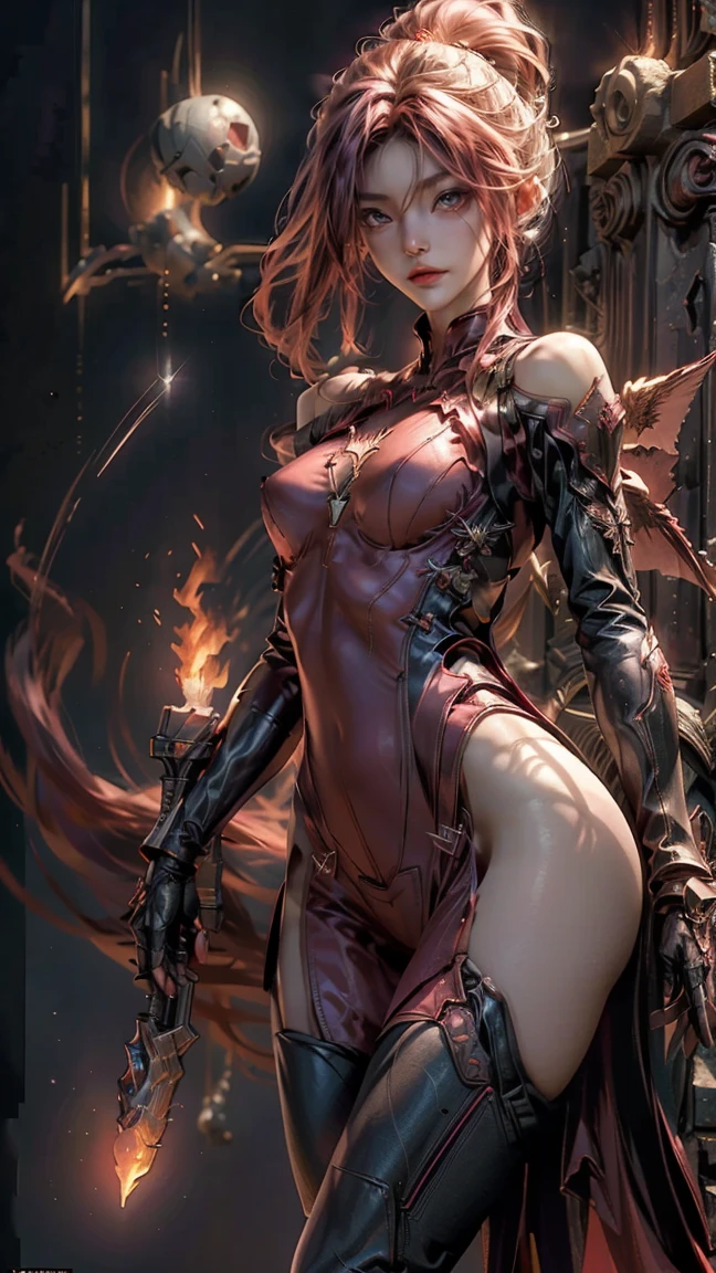 (Best Quality, 8K, Masterpiece, HDR, Soft Lighting, Picture Perfect, Realistic, Vivid), Full body photography of Fox girl in lotus pose，Red Hair, Raw, movie shot, (Sharp focus:1.5), (Reality:1.4), Dusk lighting, Volumetric Lighting, Ultra-high resolution,Dramatic Lighting, (Zentangle，Mandala，Tangle，Entanglement), Fox Demon，Fox Mask, Sexy Revealing Clothes, Bodysuit with Glitter Texture, Foxfire Curse, fox family, Transformation, Depth of Field, dreamy atmosphere, Chaos in its most beautiful form, grace, Brutalist design dark theme, Flower of Death, Flowers of ecstasy，Glowing Line,Glow Example，Tracking example，flash， Backlight，translucent，Light Particles,  (Ultra High Quality Fantasy Art), Masterpiece, Female Model, Ultra High Quality Female Character Designs, Detailed 8k Anime Art, Realistic Anime Art, Highest Quality Wallpapers, Intricate Ultra High Quality Accurate Female Character Faces, High Quality Designs and Accurate Physics (Fantasy - Ultra High Quality) quality)) art), dark fantasy style), masterpieces, super high-quality characters, anime resolution - 8K, realistic anime art, wallpaper with the highest quality illustrations, ultra-high detail of faces, high-quality design and accurate physics), color, depth of field, shadows, ray tracing, high quality workmanship. -high quality and 8K resolution, (Accurate simulation of the interaction of light and materials)], [High-quality hair detail [More about beautiful and shiny red hair]], (Beautifully detailed hands [perfect fingers [Perfect nails]]], (perfect anatomy (perfect proportions)))) [[Full-length]], [Perfect combination of colors (Accurate imitation of the interaction of light and material)], [art that conveys the meaning of the story]