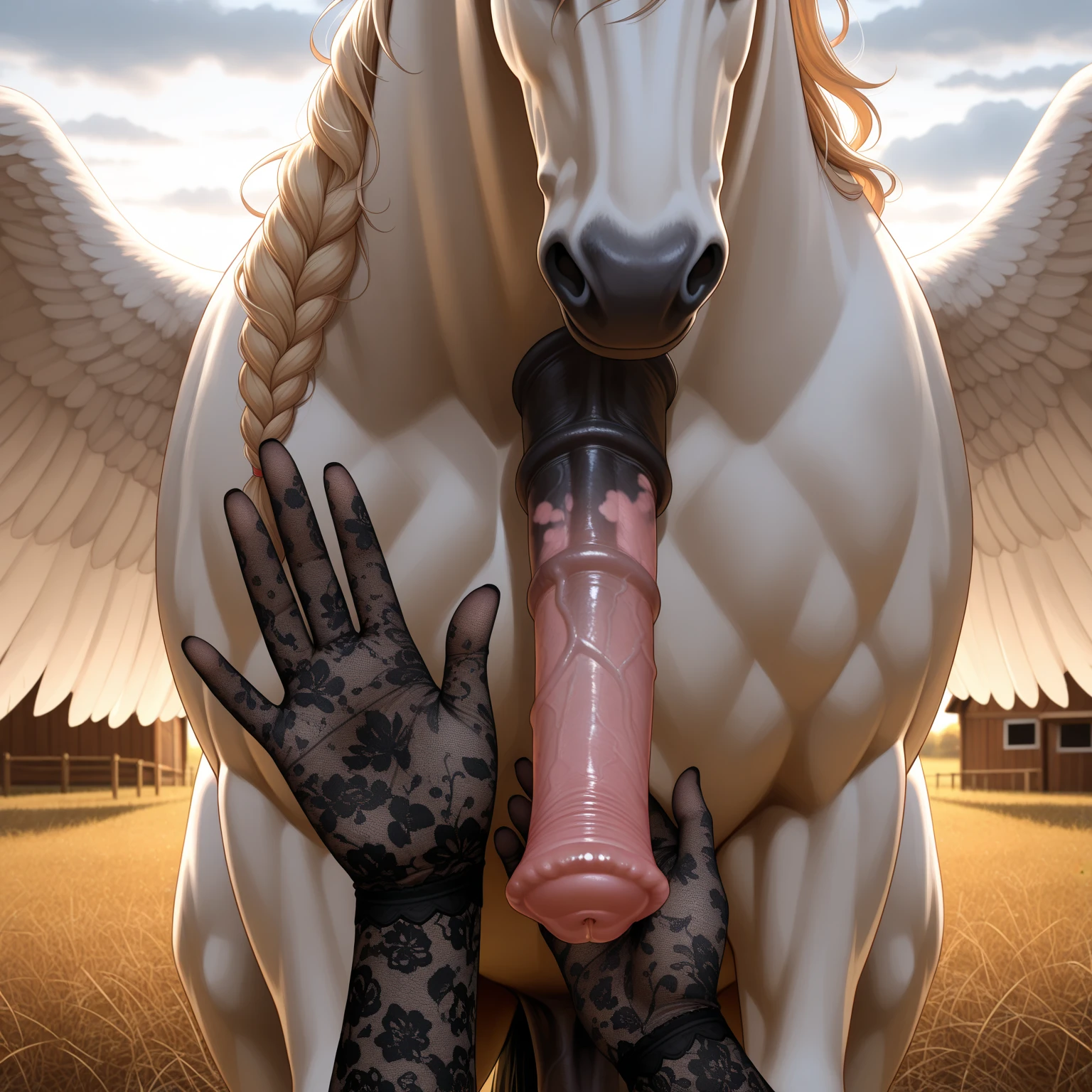 solo,furry,anthro,white horse,female, e621,wearing bikini,standing,big curves,front view,hands behind back,huge ass,huge breasts,plain background,bebebebebe,medium:oil painting,detail:feathers,wild mane,handsome face,vivid colors,sharp focus,best quality,bokeh