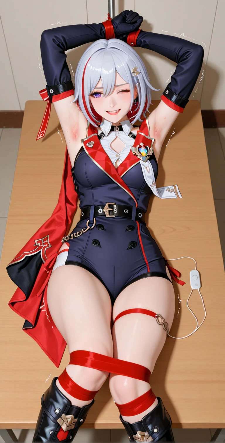master piece, best quality, furry Loli, 14 years old, Only, exhibition, Squirting, showing ass, showing ass, Darjeeling, big breasts, (Well Dressed, White Thighs:1.2), Inside, bed, NSFW, opening pussy, Pussy squirt, pussy cum, her body is full of cum, she is cumming, horny face, very excited, hands opening her pussy, inside of her pussy all cum, young face, raped, clothes torn, she is trapped,