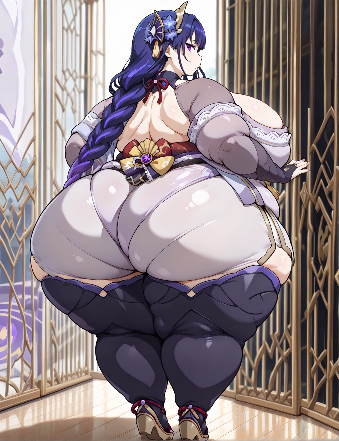 Best quality, masterpiece, ultra high res, raw photo, beautiful and aesthetic,deep shadow, fantasy theme,(ultra detailed:1.3),
1girl, standing pose, Realistic, cute girl, (super long hair, hair:1.2), doublebun, hair ornament, braid, thick hair, (black long hair:1.1), red colored inner hair, (gigantic breasts:1.2), big butt, hourglass body, emphasis on hair, emphasis on eyes, emphasis on face, crying, valkyrie armor clothing, long gloves, long boots, thighshigh, garter belt, full body, indoors, (looking at viewers:1.2)