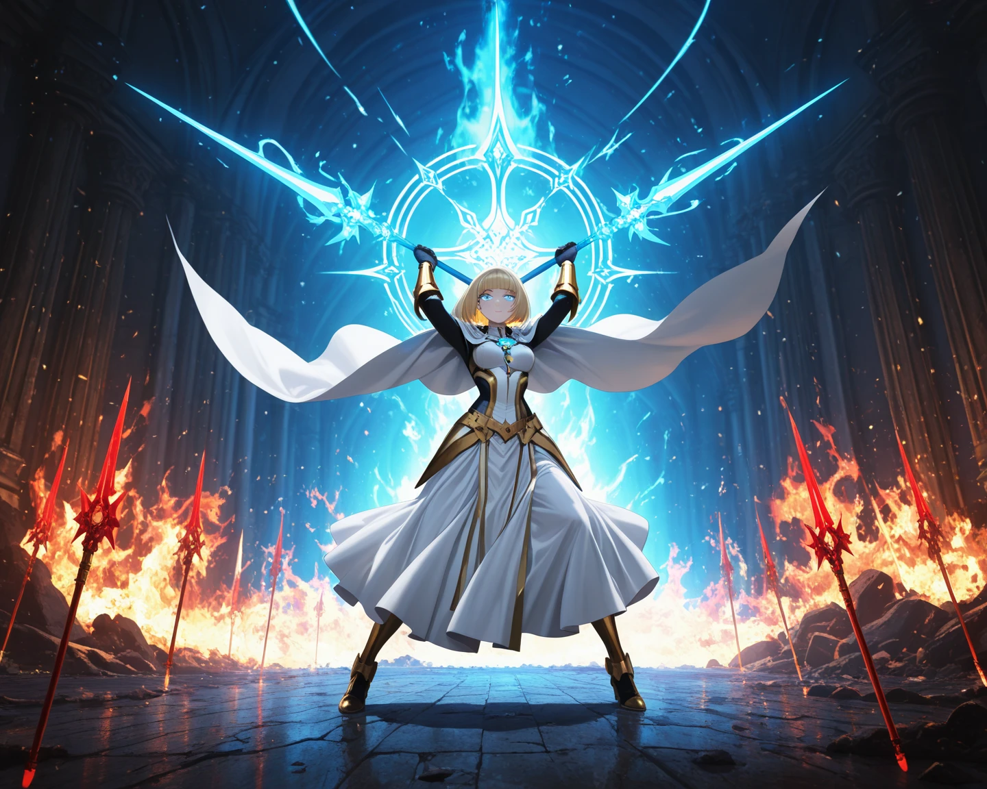 photorealistic, picture of a (beautiful woman) casting a spell, (medium breasts:1.25), deep cleavage, dressed in deep hood, shining elaborate armor, beautiful anime eyes, beautiful anime hair, isometric, professional digital illustration, style, fantasy, anime
full body shot, wide angle shot, intricate detail, tone mapping, color grading, cinematic lighting, volumetric lighting,