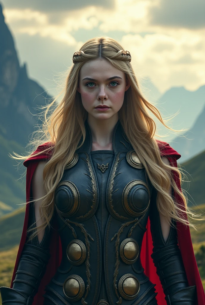 A photograph of an AI in human form with natural skin, blonde, long, flowing, and voluminous hair, piercing eyes, a fine upturned nose, full lips, an hourglass figure, typical clothing and makeup, complex and maximalist, vibrant, vivid, epic, smooth, cinematic, 4K, backlit, and with great depth of field.