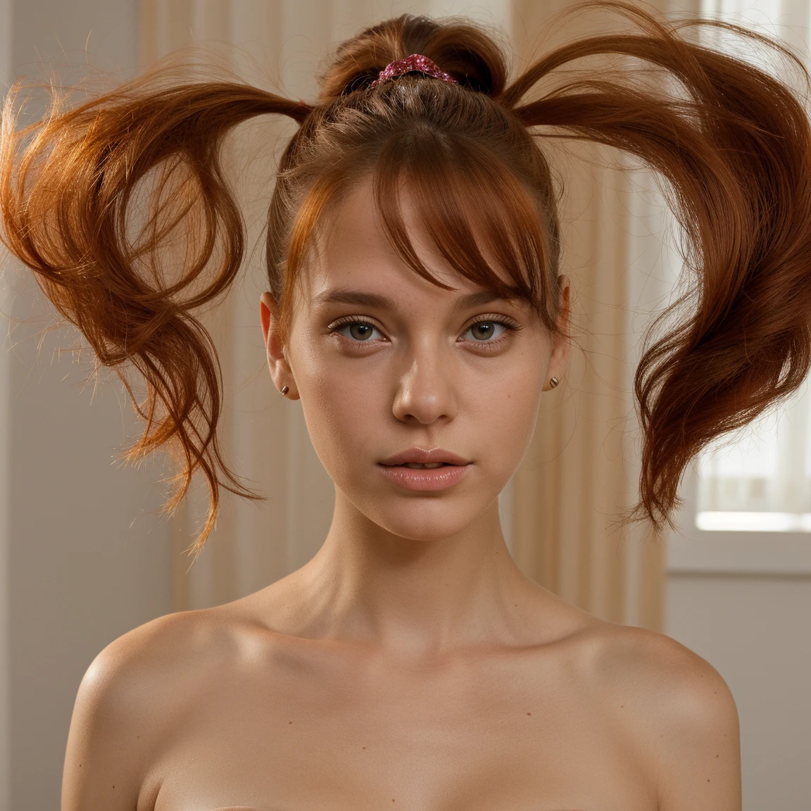 ((best quality)), ((masterpiece)), (detailed), 1girl, passionate athletic ballerina showing off in shiny black , in the style of bold domestic intimacy and catwoman , half-body view, white background, color photography by marta bevacqua, smiling, brunette,
