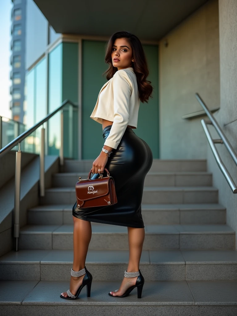 Woman in tight black pants and a black backpack walking down a street, well-defined estate has, Vested Booty, Large Estate, com uma mochila, usando roupas pretas apertadas, roupas pretas estanques, roupa apertada, saco sobre a cintura, Bautiful, exquisite black accessories, traje apertado, Garota , estilo , roupa preta, usando roupas simples e apertadas, vestido todo de preto, Amouranth, detalhes requintados e suaves