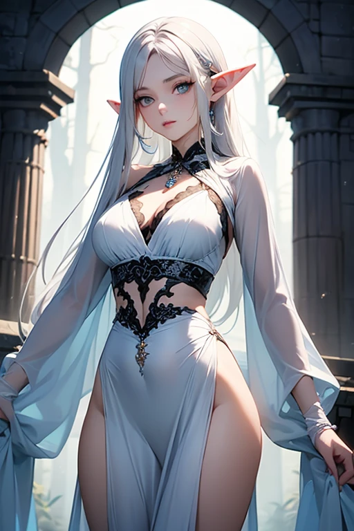 8k, masterpiece, bset quality, girl in a tight black dress chic, silhouette, sexy girl fantasy anime artwork, fantasy anime illustration, cool 8k anime, 4k anime art wallpaper, 4k anime art wallpaper, 2.5 d cgi fantasy anime artwork, 8k anime art wallpaper, detailed digital anime art, beautiful fantasy anime, epic anime artwork, 4k anime wallpaper, detailed anime artwork, sexy, seductive, giant, woman, anime style, best quality, extremely detailed, best silhouette), (detailed) font background, dark fantasy), (fine detailed face), high contrast, (finest lighting detail, extremely delicate and beautiful), ((cinematic lighting)), colorful, super detailed, dramatic lighting, intricate detail, (1 girl, solo, sharp face,... blue hair bold, super long hair, tifa-style thick bangs, long eyelashes, dynamic angle), black light swirling around the character, depth of field, black light particles, wearing a luxurious, noble, tight-fitting dress, stockings, water effects, magic effects, magic library background, magic book, outer space