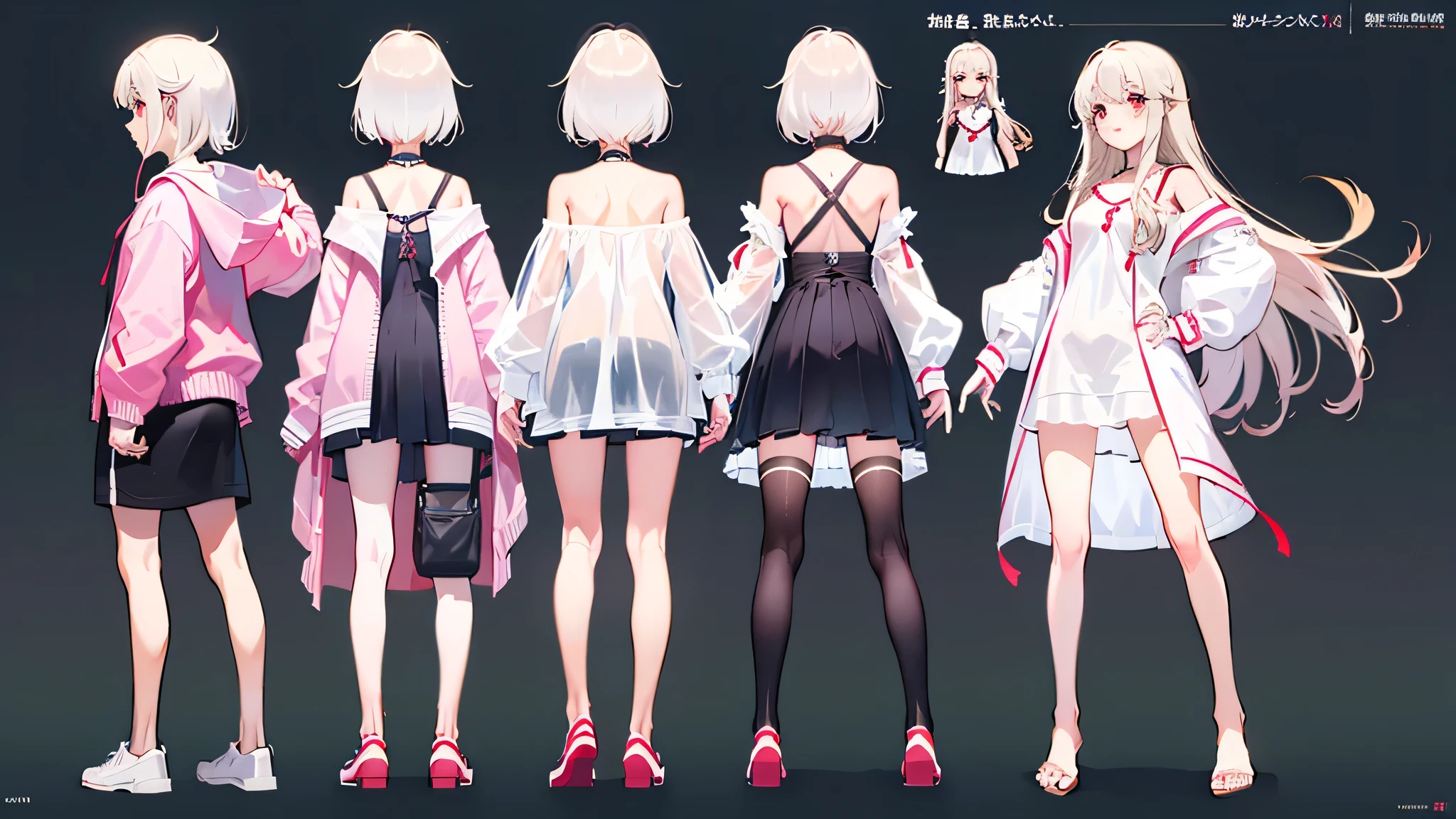 1 Solo Girl, Anime illustration, Reference Sheet, nakedの少女、Anime Style, Character Design, 2D,White skin、10-year-old girl、Medium hair、((Small breasts、Flat chest、flat chest、small breasts))、全nakedやん、naked、((Full nudity))、((NSFW)),