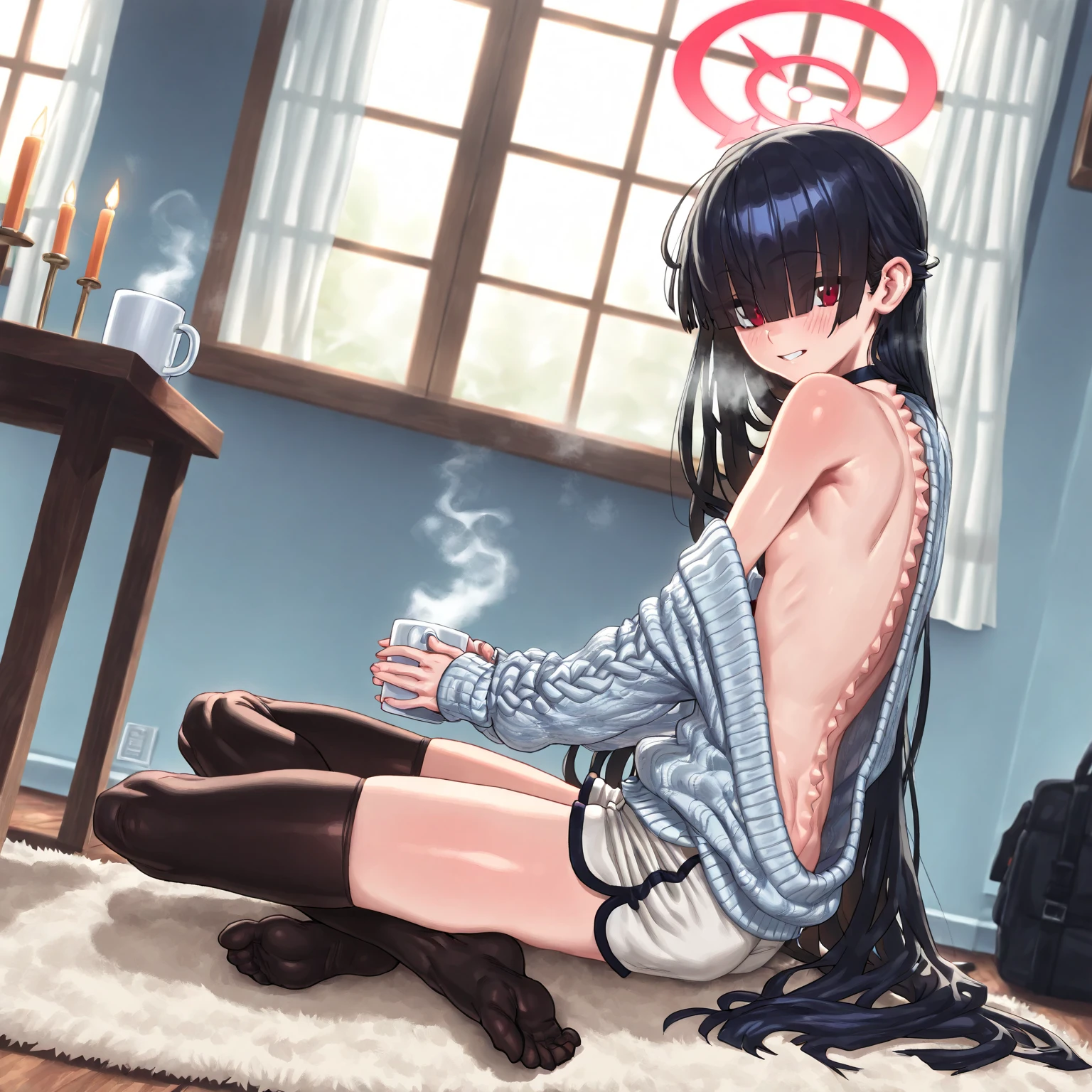 1girl in、AS-Adult、barechested、Cute naked、(small tits)、