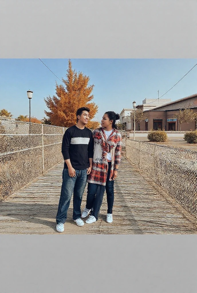 Change mountain background. Beautiful couple