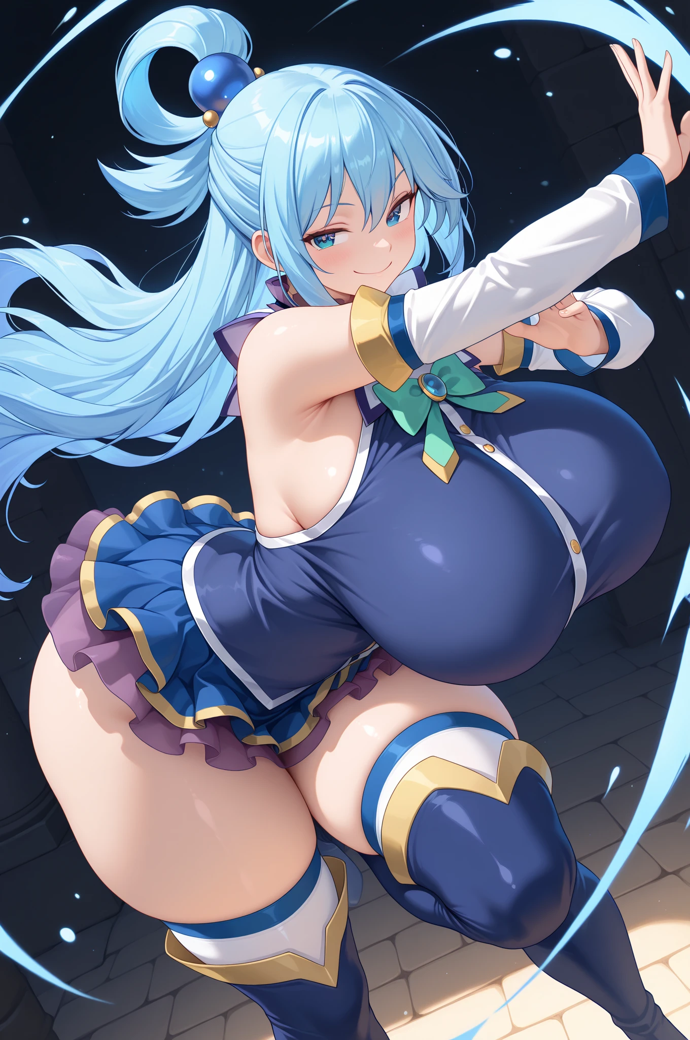 masterpiece, best quality, beautiful art, high resolution, well formed hands, body and fingers, 1 woman, solo, Ganyu, goat horns, grown up, adult, hair ribbon , big breasted, cleavage, full body, long hair,  wearing a Mii outfit, sexy and skimpy jungle bikini, pelvic curtain, gorgeous legs and thighs, ryona , in peril, she is being beaten up by her opponent, she is knocked down and slapped in the face and being slammed against the floor, receiving the impact of her opponent's attacks, closed eyes, screaming in pain and agony, ryona and perilous scene, bouncing breasts, weak and helpless, martial arts tournament on the beach 