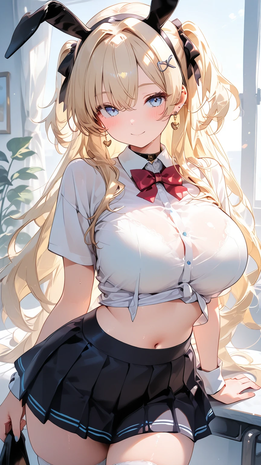 A woman with big ,Beauty,Slut,Long hair,(Very Transparent Cheeky Skirt),weak,Sexy,Color,lactation,Milk,Shoot on the chest,Smile,Detailed living room background,Sitting on the sofa,