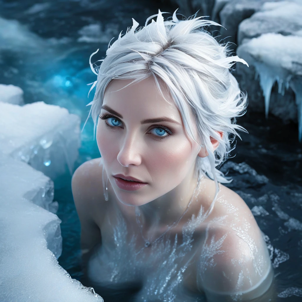 RAW, Best quality, high resolution, masterpiece: 1.3), Frozen Nude: 0.9, NSFW: 1.1, Sex: 1.1, Tits: 0.9,
Masterpiece: 1.3, Realistic, Detailed, Frozen Moment, Nude Figure, Artistic expression, NSFW Image, Sexually Explicit, Female Form, Tits and naked body, Snowy landscape, Icy surroundings, Frozen breath, Blue lips, Goosebumps on skin, Frozen water droplets, Crystal clear ice, Winter theme.
3D Octane rendering, ray tracing, super detailing viewer,