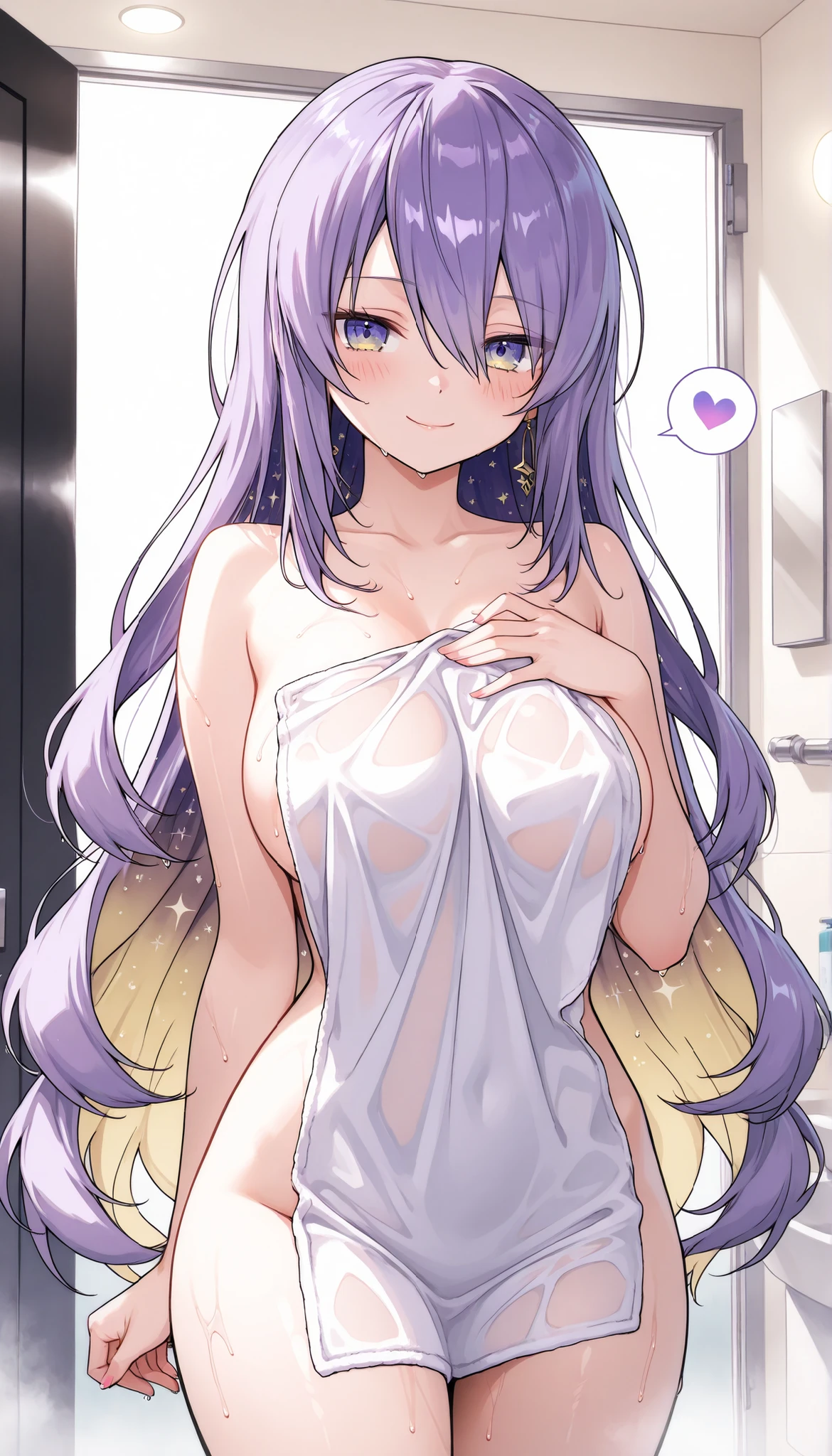 HIMEJIMAKINOKO, LIGHT PURPLE HAIR, TWINTAILS, HAIR BOBBLES, polka dot, VERY LONG HAIR, YELLOW EYES, .(Nude, naked, 1girl, solo, ,large breasts , solo) nipple ,, (wearing nothing:1.5), empty eyes, Luxury liner deck, ,blue sky, take a short walk, sea, space, Heavy snowfall area, frozen, , (Sweating profusely, Love juice, Wet Woman, female ejaculation),, crying,, Peeing, lactation, projectile lactation