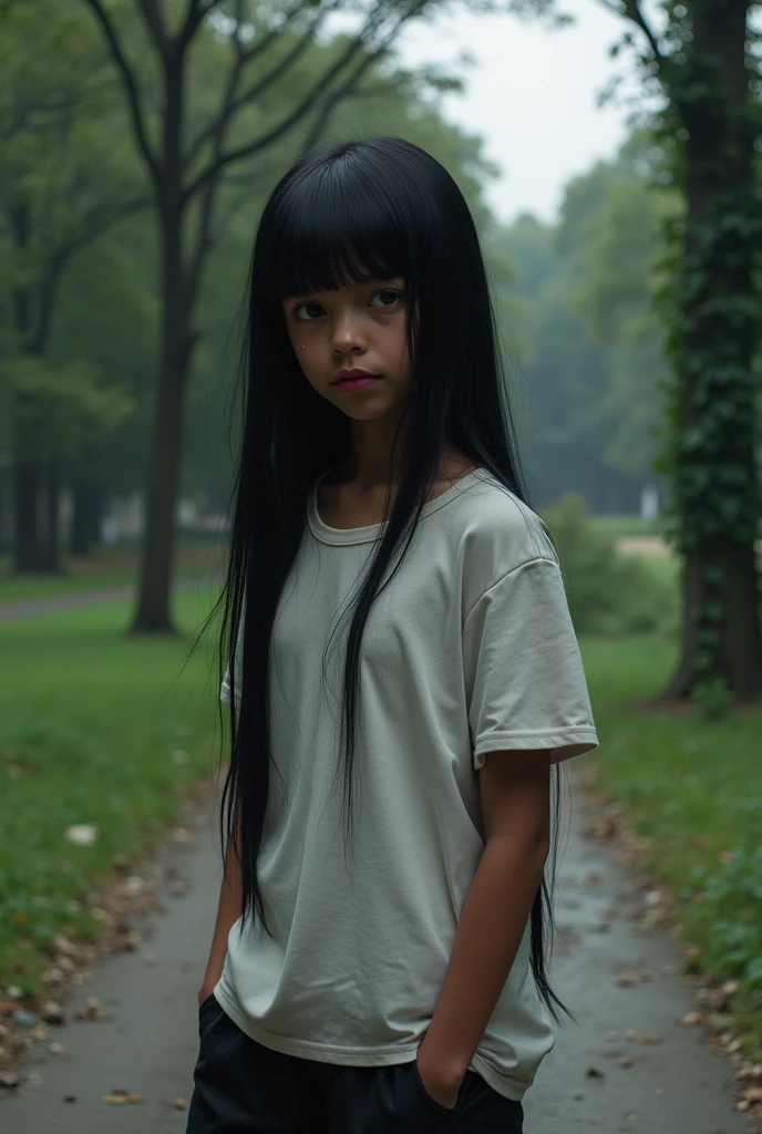 10 year old CHILD girl, with long black hair in a tunnel, long shiny black hair, swirling black hair, flowing black hair, endless black hair, black silky hair, lush black hair, woman with long black hair, lush black hair disheveled, long flowing black hair, woman has long dark hair, long dark hair, detailed long black hair, black hair