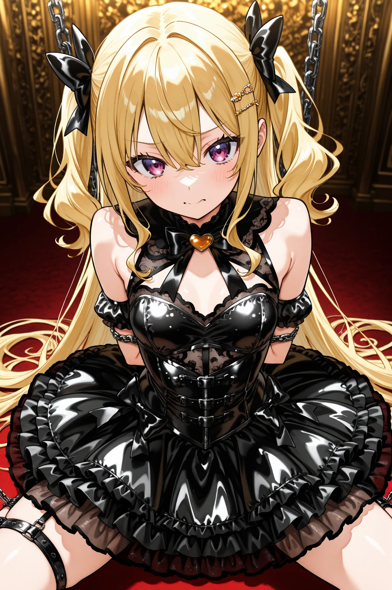 Golden Darkness、Yami、Blonde twin tails、Black battle dresmall breasts、beautiful girl