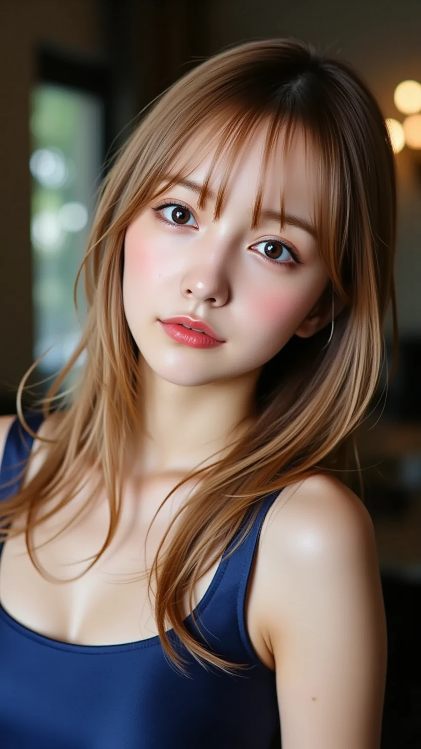 finely detail, hight resolution, hightquality、Perfect dynamic composition, Beautiful detailed eyes, Medium Hair, 、Natural Color Lip,Kamimei、Shibuya、20 years girl、1 persons、Transparent skin、Glowing hair、masutepiece, Best Quality, Illustration, Ultra-detailed, finely detail, hight resolution, 8K、The correct state of the human body、Crouch down、pretty pose,dishevled hair,beauty legs,Perfect beautiful face,KPOP Idol Face,Tight Dress,Face when you are excited to have sex