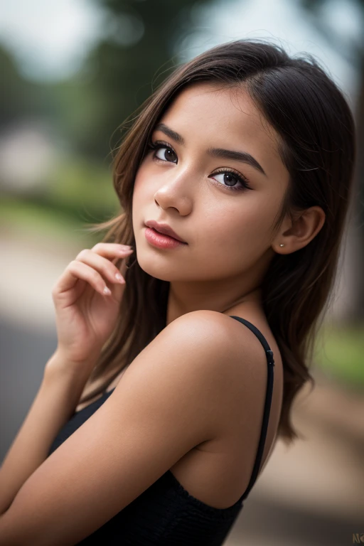 Photo oF a 16 year-old mexican girl , brunette girl .RAW, beautiful woman , Teenage model  , Brown hair , brown hair  ((portrait)), ((detailed face:1.2)), ((Detailed facial features)), (finely detailed skin) , green eyes , 、a sexy(color fresco), wet, wet, ReFlectoreasutepiece) (perfect proportions realistic)(The best quality) (detailed) Photographed with a Canon EOS R5, 50mm lens, F/2.8, NFFSW, (8k) (wallpaper) (cinematic lighting) (dramatic lighting) (sharp focus) (Convoluted) medium breasts, medium breasts , wide hip , nice legs , thin girl ,  whole body , beautiful teenage body  ,cute makeup , big smile , Red lips  , dynamic photo, park  , meal , evening , smiling girl smile , happiness , usa outfit color verde , oitfit casual color verde  , green hat 