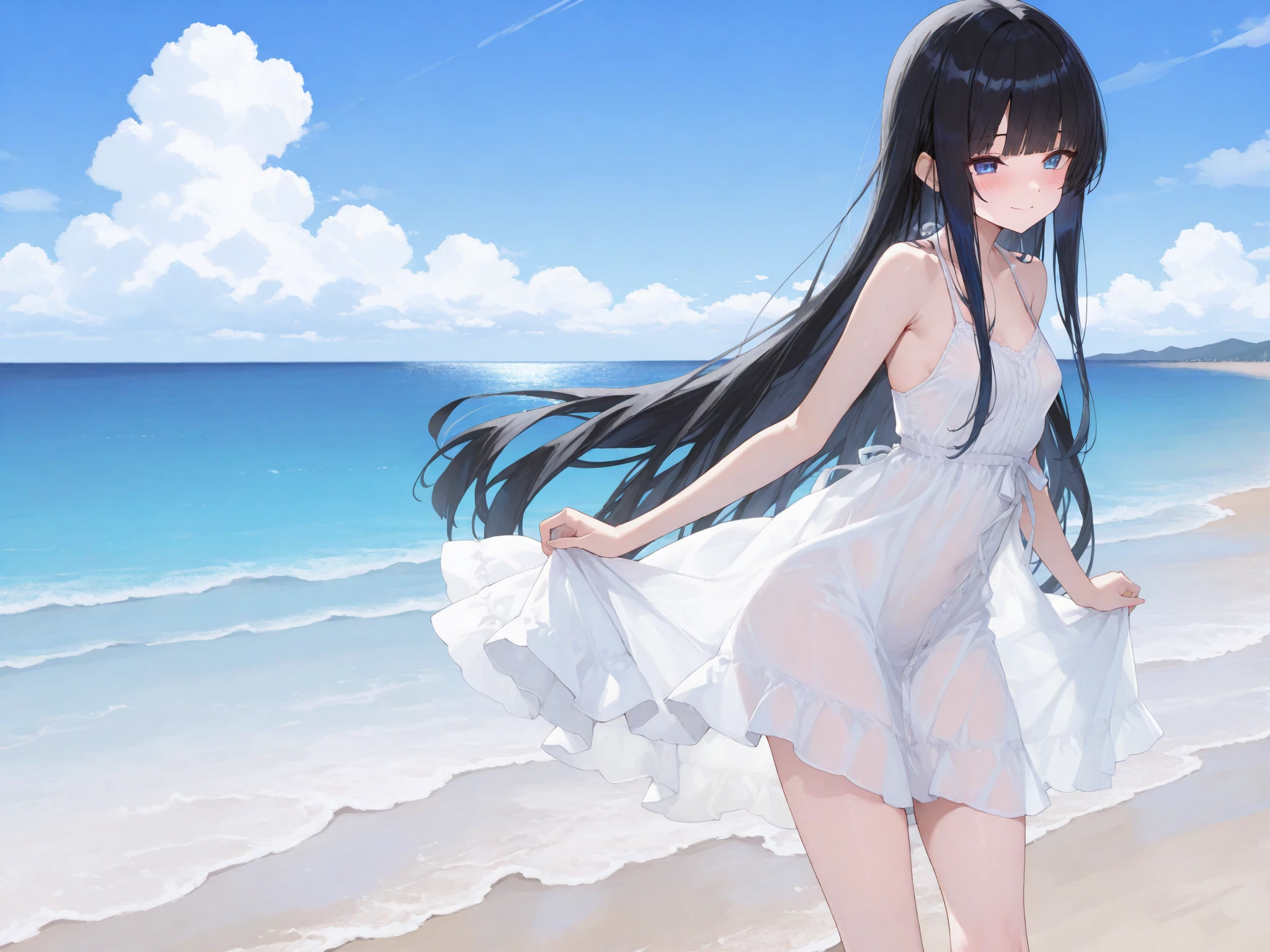 girl，black hair