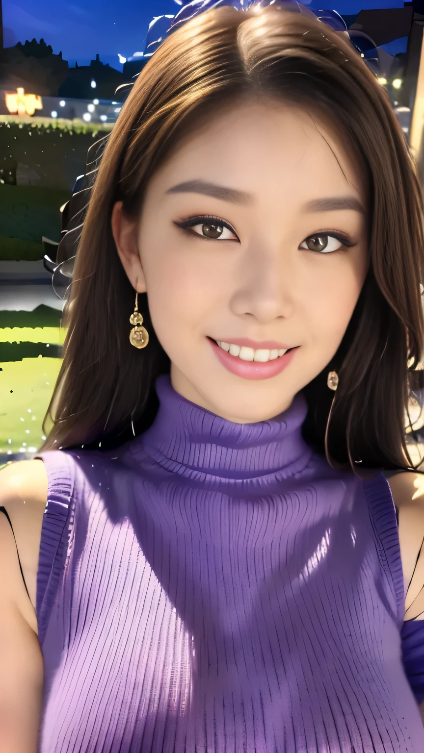 Tzuyu 1, woman, (Realistic), (Hyperrealism), (photoRealistic), Written boundary depth, eye make up:0.7 (whole body:1.8), (Large Bust),(Tight waist), Observe the audience,At the flower garden, Fashion Model, A sexy dress with open shoulders and neckline