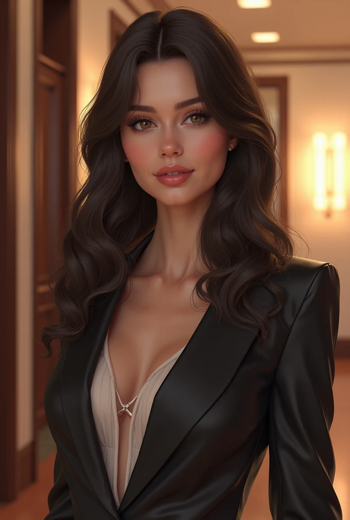visage, long_cheveux, magnifique, Fille de la ville, clivage, occidental, robe moulante sexy , fille chaude, debout au salon (Masterpiece), Best quality, High resolution, Extremely detailed, Exterior background, profondeur de champ, lighting cinematic,