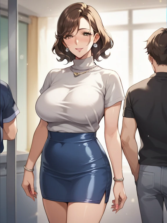 50 year old mature adult woman、Men holding penises and surrounding a girl、Teasing Smile、、From the penis、in the train、Bukkake for girls、Thick thighs、Plump、Voluptuous、Plump Mature Woman、sweater、Tight mini skirt