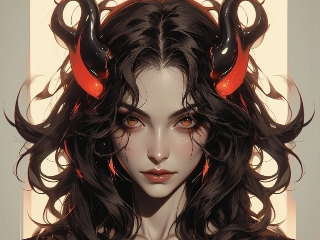 masterpiece, top quality, 8k,  realistic, very dense CG, shiny skin, Black Hair、Straight Hair、Shiny Hair、Delicate hair、A beautiful woman、Golden Eyes、White skin、White devil horns on head、Devil&#39;s Wings、Beautiful gold necklace with a large ruby、Gold earrings with rubies、Gold bracelet with rubies、sit、Leg spread、Masturbation、Sweaty、Spreading pussy、Black dress with gold trim,Low - Angle、nsfw、Show your chest