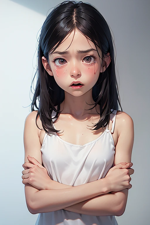 with intense rain,12-year-old Chinese girl,adolable,drenched all over the body,clothes see-through:1.2,Sperm are all over the face, E cup,cute little,Wet hair,Sperm on the face,Milk on the face,whitet-shirt:1.2,inside in room