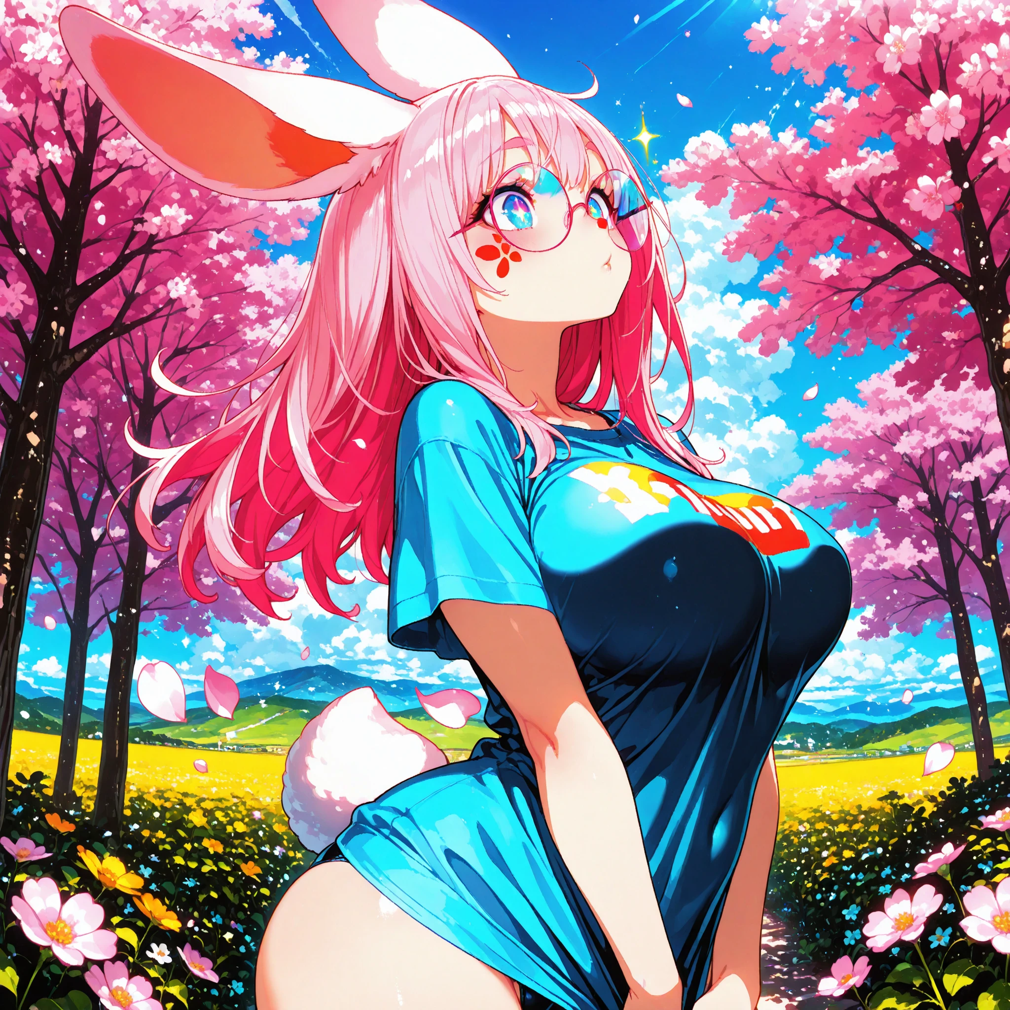 best quality, very aesthetic, Super detailed, best illustration, 1girl, おっぱい, pink_hair, blunt_bangs, butterfly_hair_ornament, school swimsuit