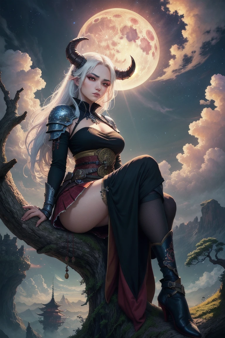 front view, (masterpiece), best quality, expressive eyes, perfect face, warrior woman, sword in left hand, half naked, steel bracelet, silver bracelet, bronze belt, exposed breasts, beautiful vagina, vagina with small soft hairs , woman with very long hair moved by the wind, night light, cloudy sky, dark clouds with lightning, mountain, castle embedded in the mountain rock, waterfall coming out of the castle, beautiful warrior goddess, fantasy, fog, skin wet with sweat, blushing and panting face, provocative look, sexy pose, full female body, oriental mandala tattoos, transparent dresses, skin wet with water, stormy sky, red storm clouds, floating antique clock, beautiful girl with a slight smile, waterfall, lamp, flashlight, no panties, mandala and flower tattoos on naked body, majestic, sense of depth, expressive eyes, perfect face, 8k, (Woman: 1.5), elegant and flexible (athletic build: 1.5), Emerald Eyes (Vibrant: 1.5), Brown Hair (Vibrant: 1.5), UHD, HDR, Cinematic Image, Intricate Details, Ultra Realism, Viridian Tones, Dystopian Palace, Luxurious Atmosphere, Ultra Detailed, Stunning Image, IMAX, Cinematic, Award-winning photography, complex, low aperture (F1.2), dramatic. lighting, cinematographic composition, professional, eroticism, medieval castle embedded in the mountain, night sky, full moon, 1 girl, 18 years old, (legs open), pink lips, well lit, pretty and aesthetic: 1,2), ( 1 girl), extremely detailed, (fractal art: 1.3), colorful, most detailed, beautiful goddess, Caucasian girl with shiny silver hair, full female body, viridian toned colors, metallic colors, enamel colors, long white hair, art style wlop, sakimichan art style, NSFW, run and dodge, fighting pose, beautiful woman warrior in combat, front view, girl seen from the front