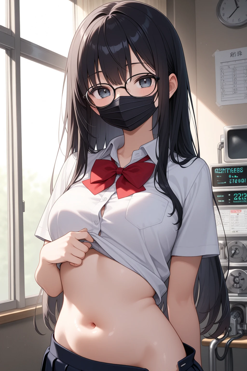 1girl, 1boy, NSFW, (blindfold:1.2), (vibrator), penis