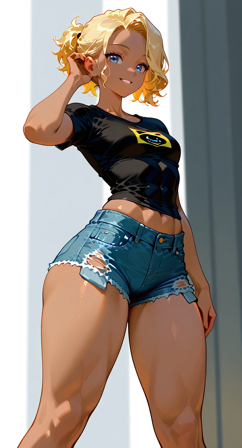 (masterpiece, best quality), 1girl, <lora:HerrscherAGGA2023_STDB_V3:1> AGGA_STDB003, blonde hair, short hair, denim jacket, black thighhighs,