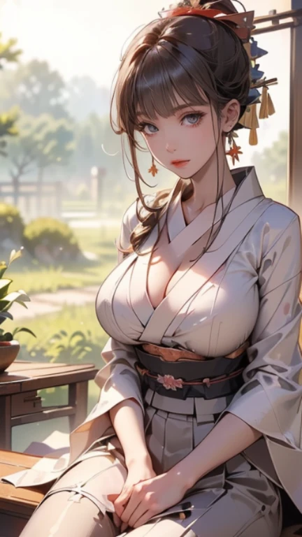 Close Up Facial Extreme,Random pose,One girl,(Ultra-dense skin),Curvy,small,beautiful胸,Big breasted,Pale skin,Pointy Chest,The Art of Erect Nipple Expansion,A mais high quality de imagem,Surreal portrait,(8K),Ultra-realistic,最high quality, high quality, High resolution, high quality texture,High detail,beautiful,Detailed,Extremely detailed CG,Detailedテクスチャー,Realistic facial expression,Master Parts,Presence,dynamic,bold),(super thin hair),(Super soft hair),(Ultra Straight Hair),Long, flowing bangs,Very light coppery amber hair,Hair above one eye,kimono