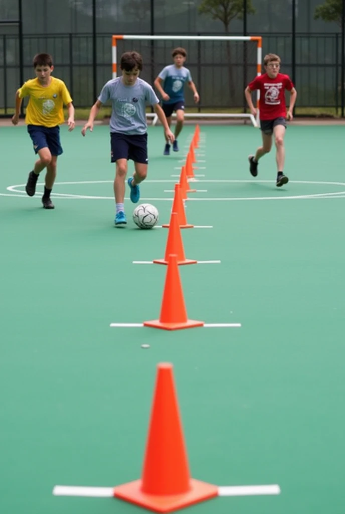Create me a scale to weigh and measure on a school field with many students