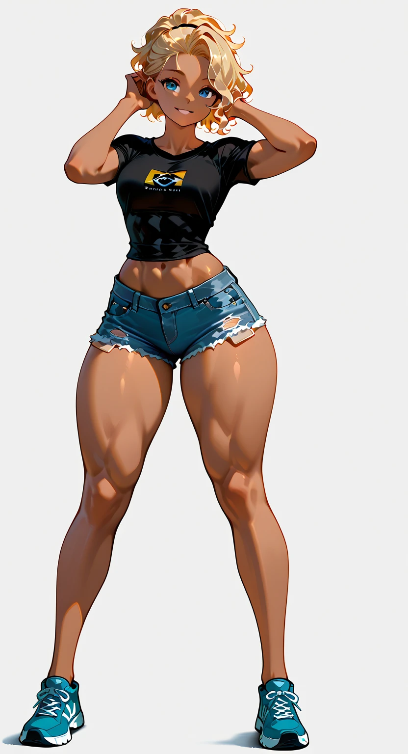culona, Big legs, small waist, head on, leggins blancos