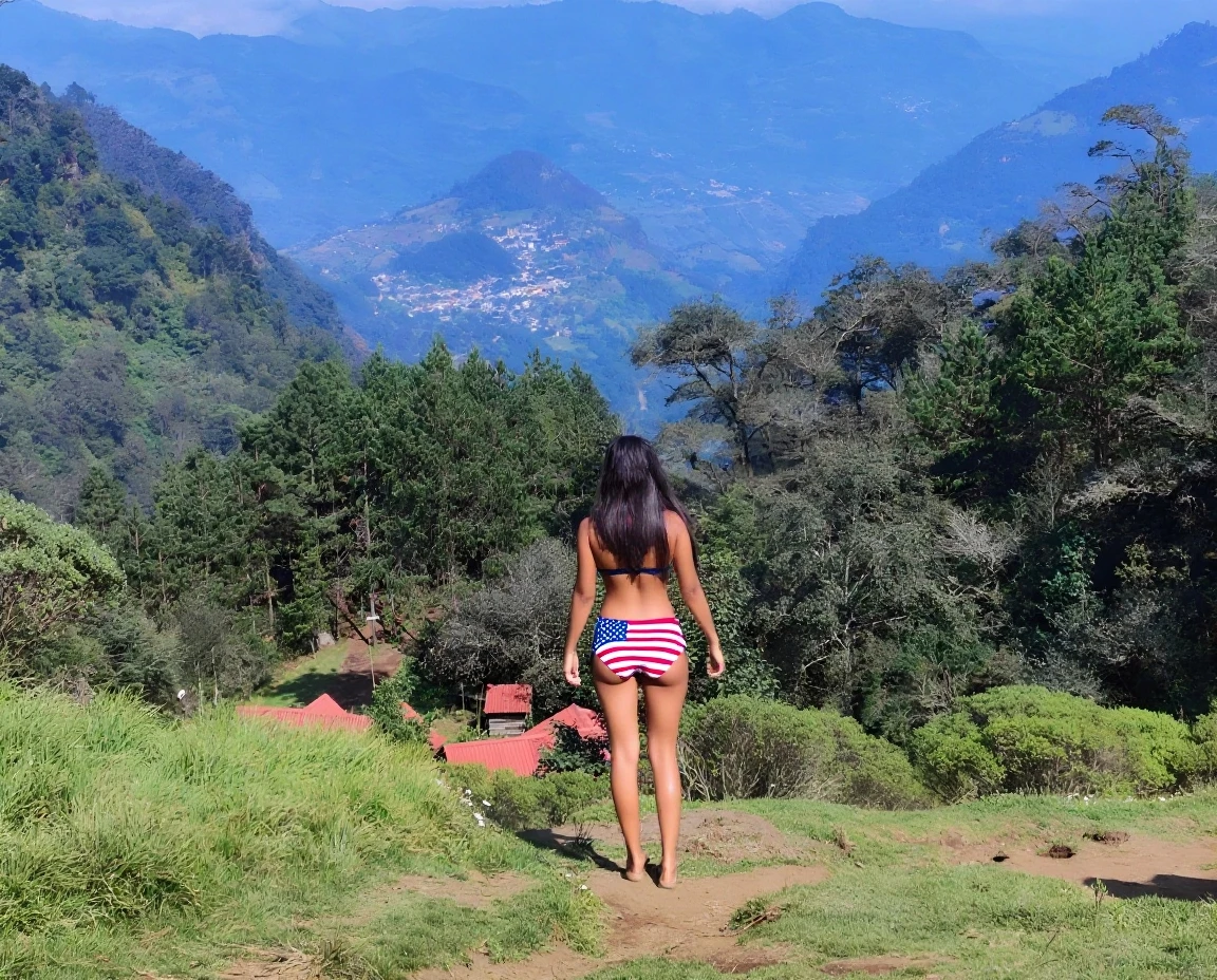Uma mulher nua com Costas&#39; big ass and big breasts for the camera