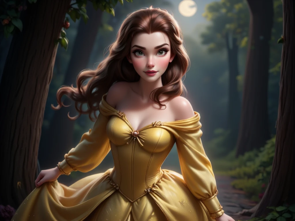 <lora:belle:0.6> belle,1girl, solo, dress, brown eyes, hood, tree (masterpiece:1.2), (best quality), (ultra detailed), (8k, 4k, intricate),(full-body-shot:1), (highly detailed:1.2),(detailed face:1.2), (detailed background),detailed landscape, (dynamic angle:1.2), (dynamic pose:1.2), <l <lora:more_details:1>