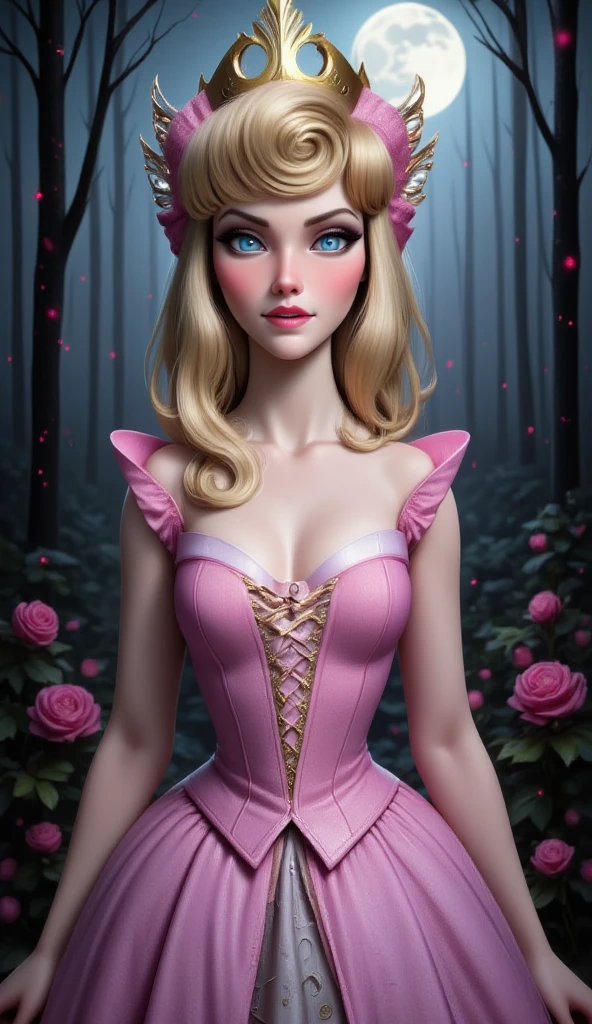 portrait, masterpiece, best quality, ultra-detailed, floating, beautiful detailed eyes, detailed light, fruits, flowers, colorful, garden, colorful background, forest, bird, butterfly 4K, Masterpiece, highres, absurdres, ball gown Marquise, edgMarquise, a woman with a white wig and a pearl necklace,with a edgMarquise_hairstyle, wearing a ballgown, <lora:add_detail:1>