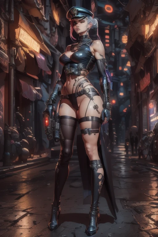 ((1 girl)), beautiful young woman, mature female:1.3, looking at viewer, realistic proportions, (( absurdres, masterpiece1:2, best quality1:2, ultra sharp, vivid colors, volumetric lighting)),
beautiful face, toned, sharp eyes, eyeliner, heavy makeup, mouth slightly open, hint of teeth showing, pubic hair, strong blush, freckles,
<lora:Character - JainaProudmoore:0.9>, JainaProudmoore, blonde hair, slim and fit, dynamic pose,black lipstick,
(((Background: City streets at night))),
<lora:Style - Thiccwithaq_locon:0.3>,
<lora:Clothes - Fantasy Armors:0.6>, red edgRathArmor, spikes,
<lora:Clothes - StreetOutfit:0.6> ,street outfit, tattoo, cheetah print swimsuit,
<lora:Background - FantasyLandscape:0.7>, <lora:Background - Night scene:0.7>,
<lora:Looks - ToiletGirl:0.5>,