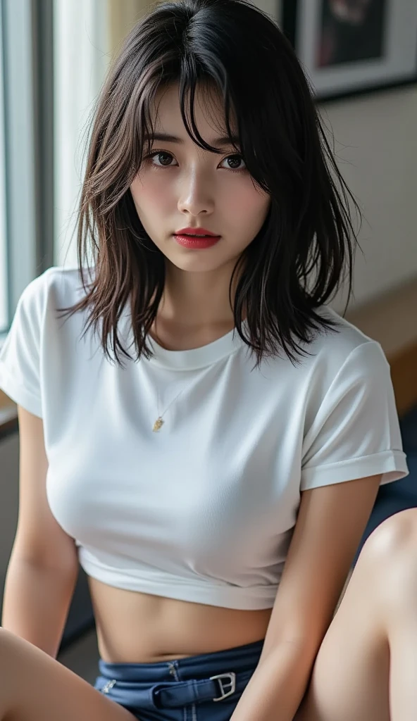 Nikon, Canon, Fujifilm, Sony FE, Sony FE GM, realistic, dynamic angle, cinematic, masterpiece, accurate, anatomically correct, high quality, high details, super detail, textured skin, award winning, best quality, highres, 16k, 1080P, perfect anatomy, Japanese beauty actress, cute girl, solo, solo focus, dark brown medium hair, 18yo, medium breasts, small nipples, small areola, natural makeup, slightly opened lips, ((orgasm, blushing, fear, closed eyes, saliva, tears, crying, suffering)), white t-shirts, low rise jeans, Exhibitionism、muddy clothes, damaged clothes, sinking in muddy swamp, girl's body covered with too much semen, girl's body covered with too much mud, ((tentacle sex)), girl raped by huge tentacles, ((too many tentacles, tentacle pit)), kneeling, spread legs, (pubic hair:1.2), arms behind back, tentacles penetrate girl's vagina, girl's body bound by tentacles, public execution, girl restrained by tentacles, perfect mouth, too much white love juice from vagina,