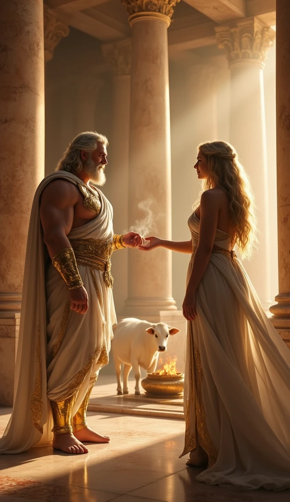 there are many man and a woman in the on the greek market, ground woman background, nude, naked, greek man talking, a Greek man walking and debate with another old man, another poor man sitting on floor, female god statue, full body white cloak, shield, bow, sword, white hair, masculine, mature, naked, hairy torso, fantasy, intricate, elegant, highly detailed, digital painting, concept art, smooth, sharp focus, illustration, amor, helmet, sword, shield, Greek god. handsome,painted of rugged zeus and queen hera singing with lia, god of thunder, female greek god, white hair, masculine, mature, handsome, muscular, hairy torso, fantasy, intricate, elegant, highly detailed, digital painting, artstation, concept art, smooth, sharp focus, illustration, art by gaston bussiere and alphonse mucha, almost naked,chicken and dog on ground,