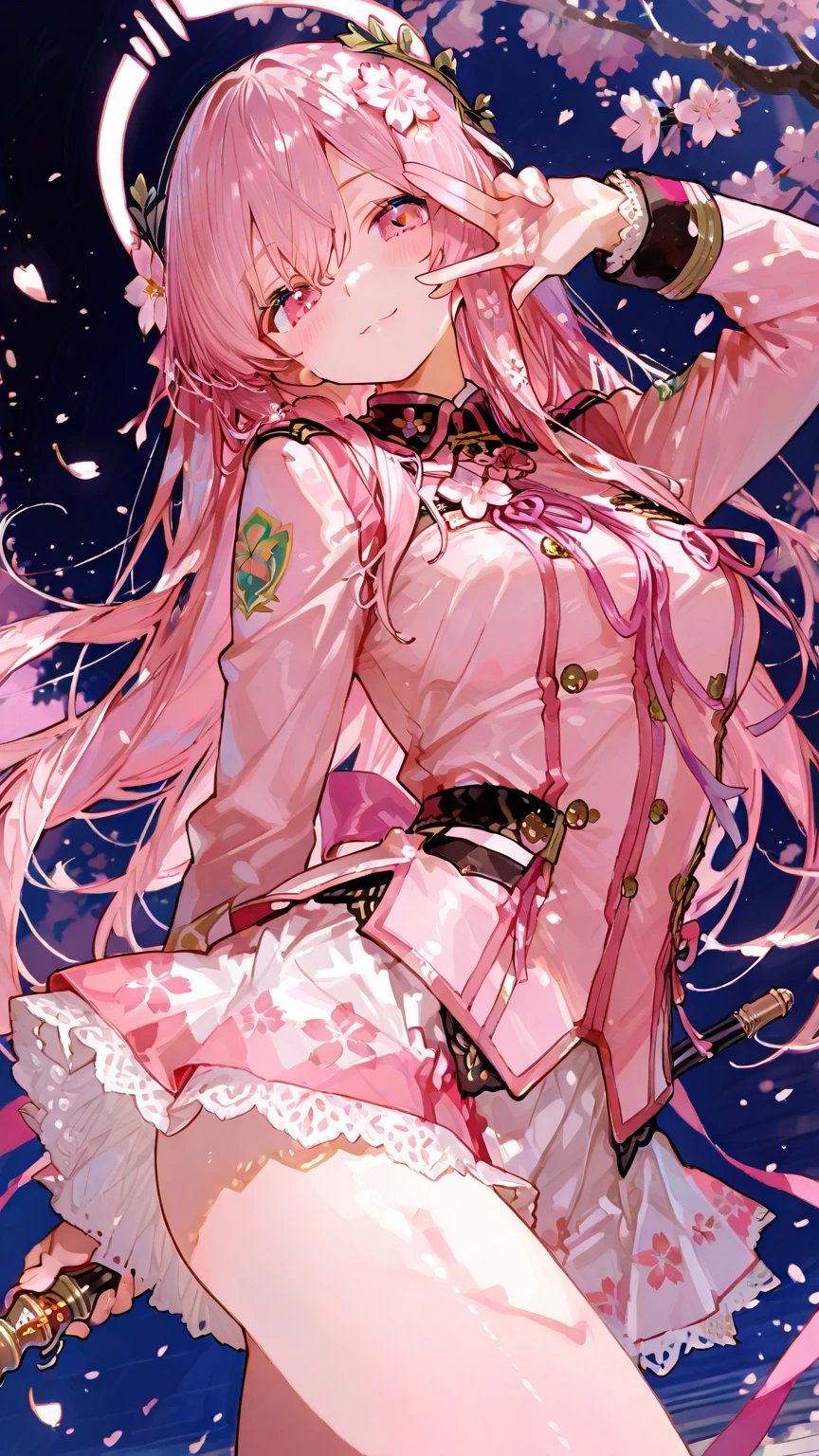 sweetheart personification,Super big beauty,long pink hair,smart and cute,wearing white clothes