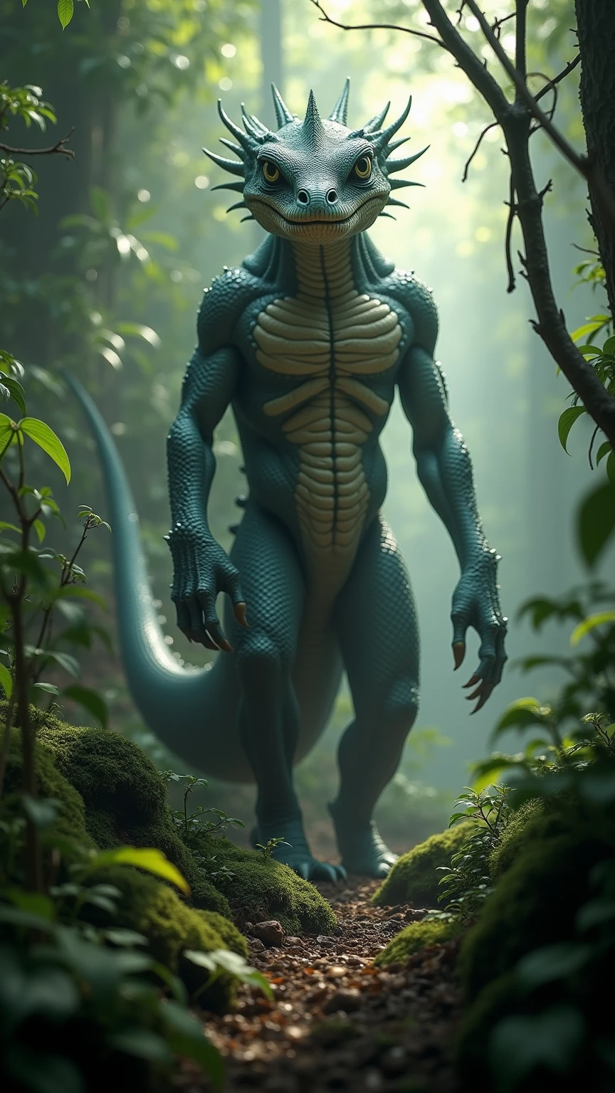 Giant Forest Dew,Scales Delicate Texture,Muscles Wrapping,Predation Stance,the rainforest,Morning Dew Flickering,hunting scene,ultra hd photography
