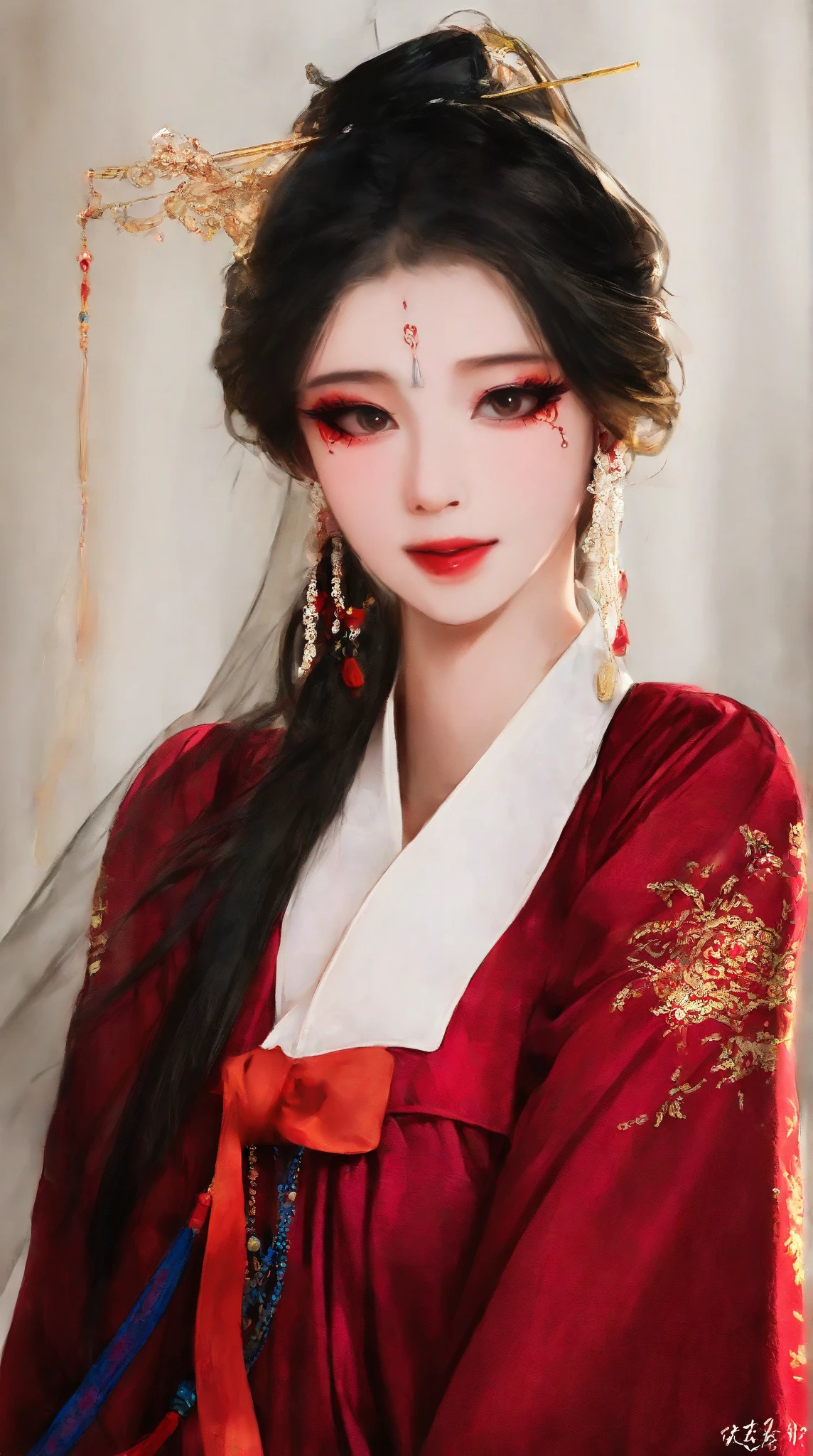 masterpiece, best quality, 传统Hanbok少女, Korea, Hanbok, ellegance, traditionalcostumes, Portrait of an elegant woman with exquisite makeup, classical beauty, High Details, 8k, Korea文化, Traditional style, high-definition picture quality