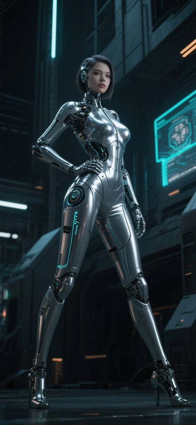 quadratic element,Anime style,Raised sexy,Mechanical beauty,Silver gel coat