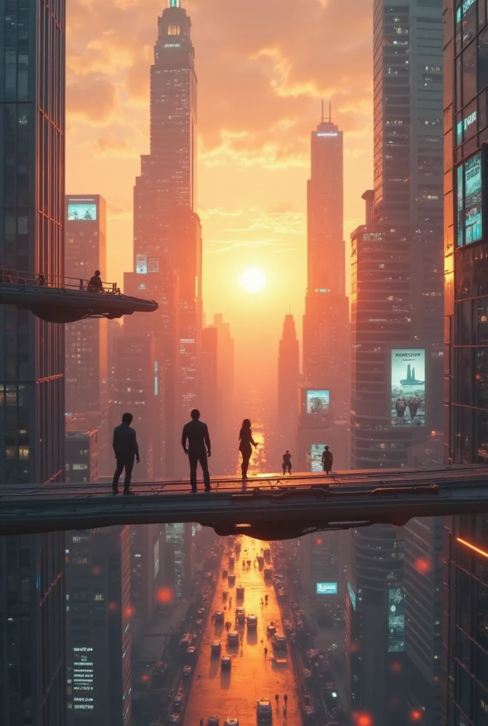 "A cinematic journey through a futuristic city at sunset — flying cars ...