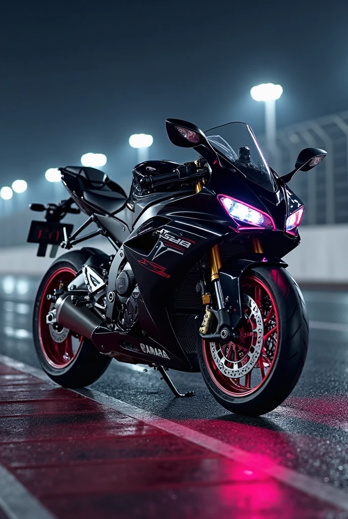 Yamaha r15 with carbon finish dark blue night photo pink and blue