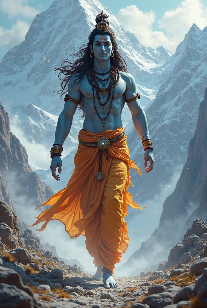 Mahadev walking in the earth