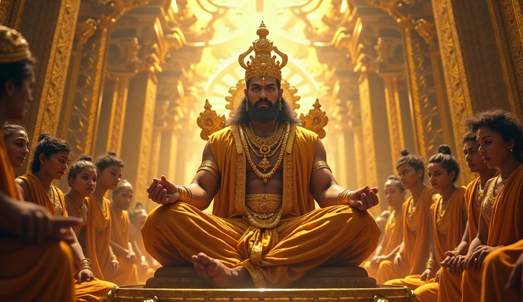 God vishwakarma is creating a wooden mantapa