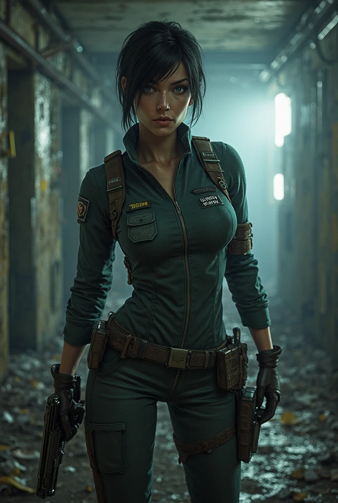 (( kate, short hair with blue highlights )), perfect hands, perfectbody, sensuous, (( Punisher MARVEL comics )), (( ballistic operational military tactical modular vest, blackw, skull printed on chest )), (( blackw ACU MILITARY UNIFORM WITH KNEE PADS )), (( military tactical half-finger paintball gloves blackw microfiber )), (( puppy tag )), (( Red Dragon Motocross Knee Pad )), (( Military Boots in Leather and Canvas Cordura Extra Light Military Tactical Bmbrasil Black )), (( Hammer PRO Belica Waist Holster ) ), blackw hair, shorth hair, cinematic lighting, Hyper-Realism, multiple view, multiple view, work of art, texturized skin, high resolution, black hair, streaked hair, blue hair, hair behind ear, sigh, parted lips, Nikon, 8K, masterpiece, accurate, anatomically correct, textured skin, highres, 16K