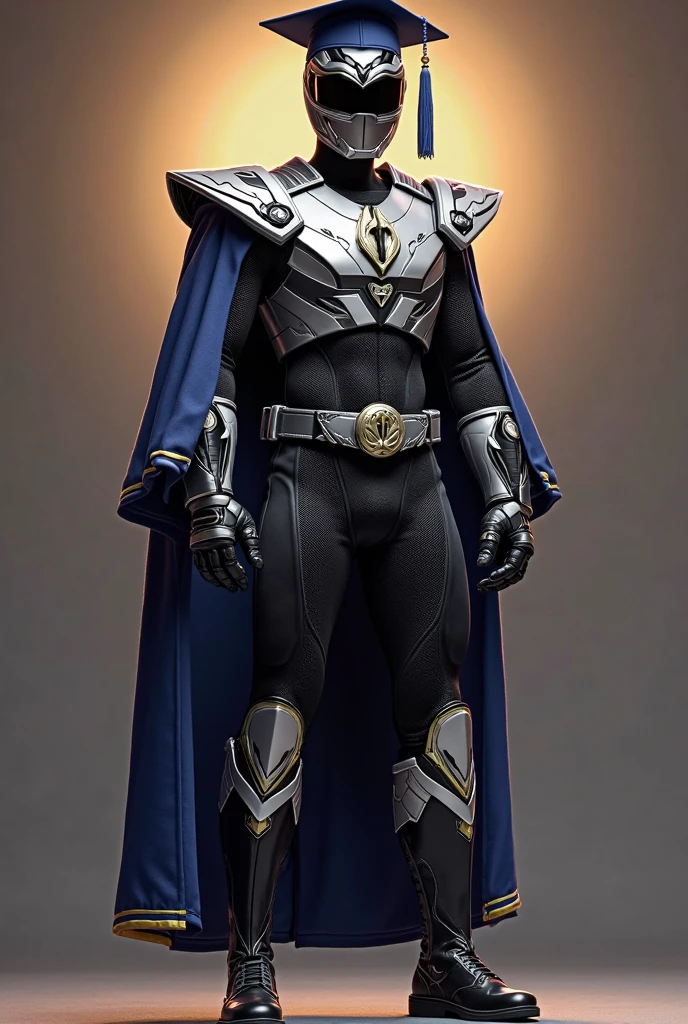 Finish off golden kamen rider with large pointed shoulder pads and its white metallic torso with ridges on the part of the sharp and luminous shoulder pads
