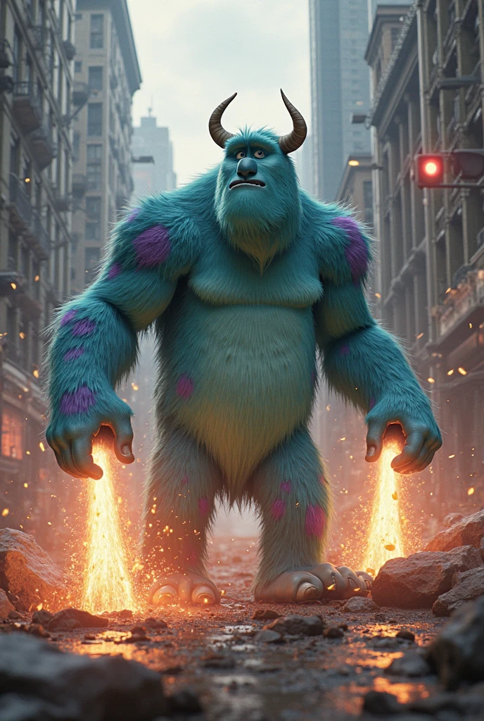 (por Taran Fiddler), (by chunie), James P.. Sullivan, monster, pixar, Built-in monsters, male, , big ,  , How, Howshot, , shaggy coat, low light, Multicolor lighting, butt, soft buttocks, gym locker room